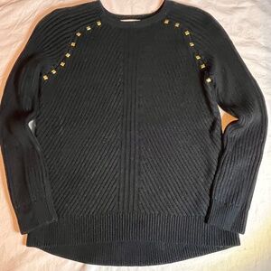 Michael Kors Studded Cotton Sweater, Black